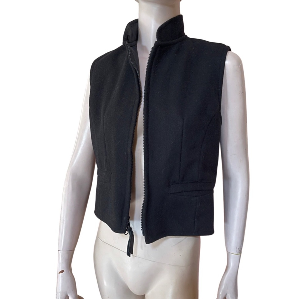 Schaefer Black Wool Equestrian Vest women’s small